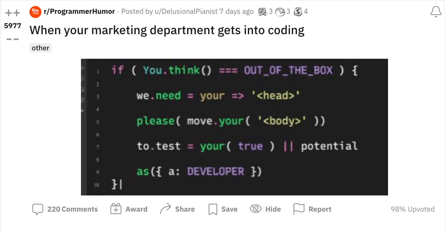 reddit post
