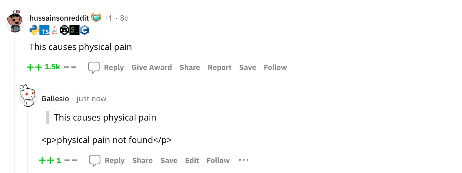 quoted reddit comment