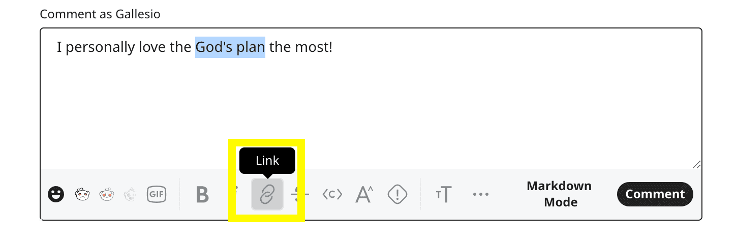 how to link in reddit comment