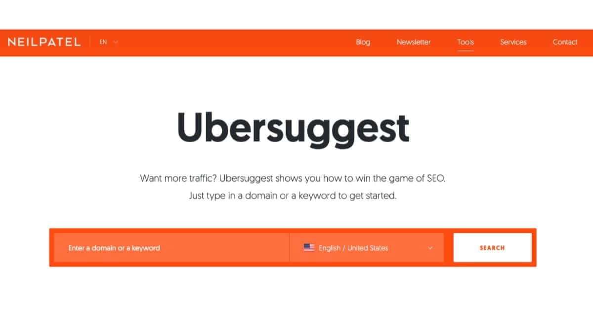 ubersuggest keyword research tool