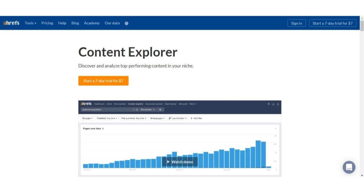 ahrefs content explorer optimization tool