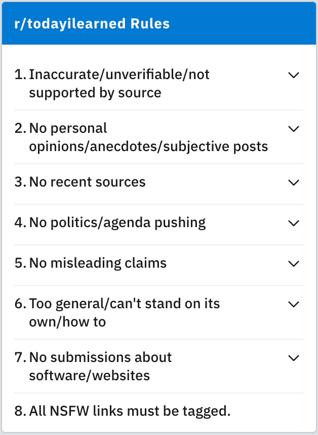 subreddit rules