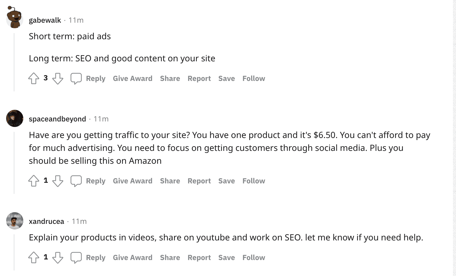relevant reddit answers