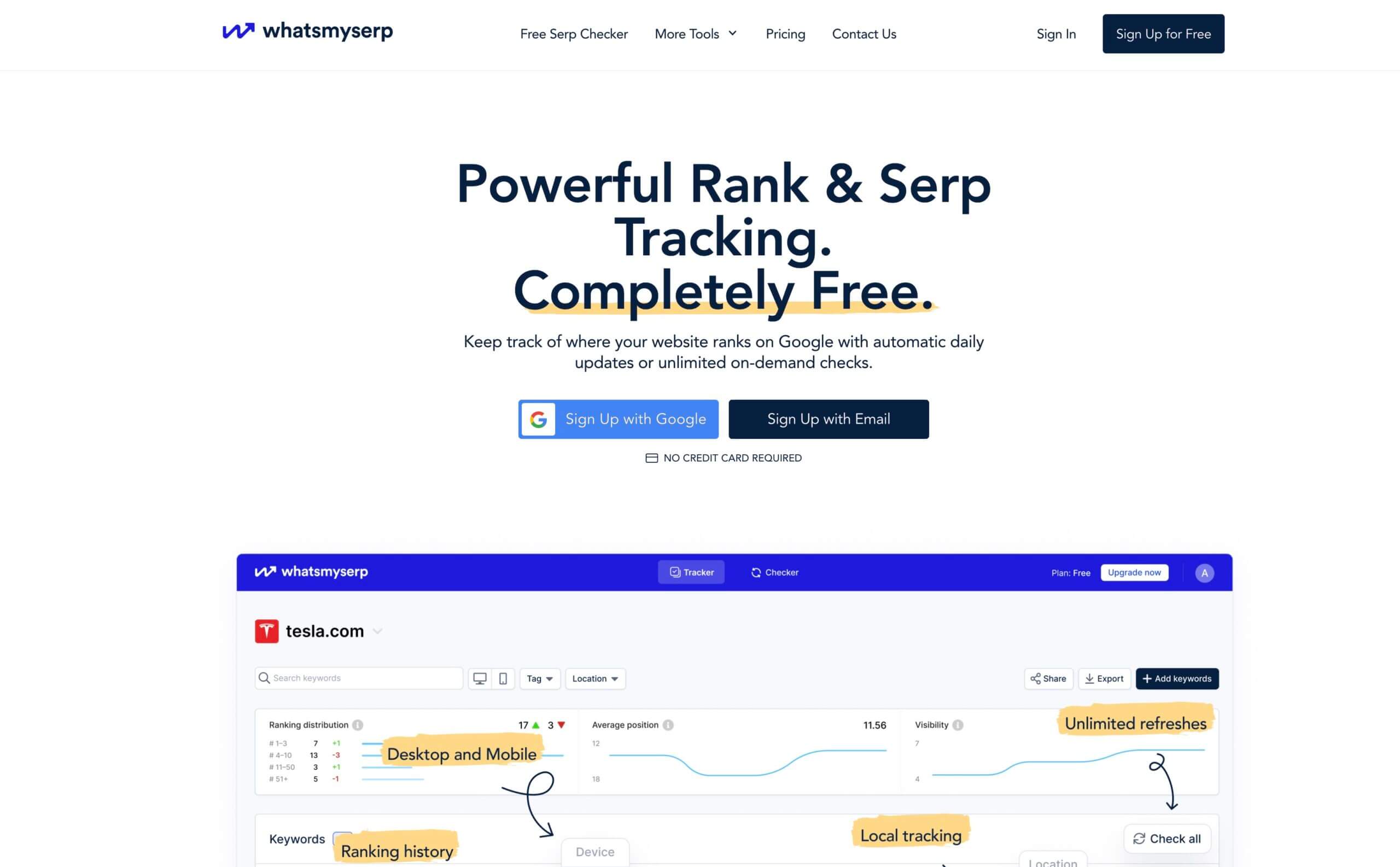 whatsmyserp rank tracking tool for seo