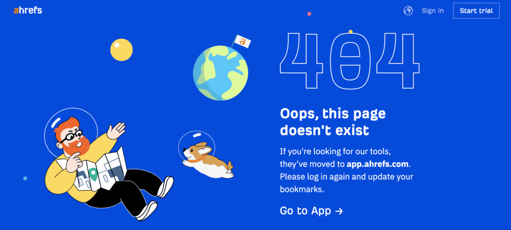 ahrefs 404 error page