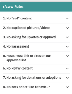 r/aww subreddit rules